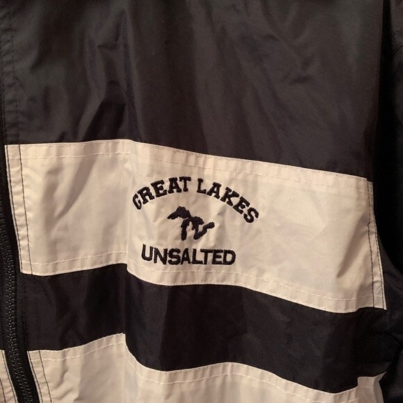Great Lakes Unsalted NWOTs Navy White Windbreaker Zip Parka/Jacket Size Adult L - Picture 5 of 10